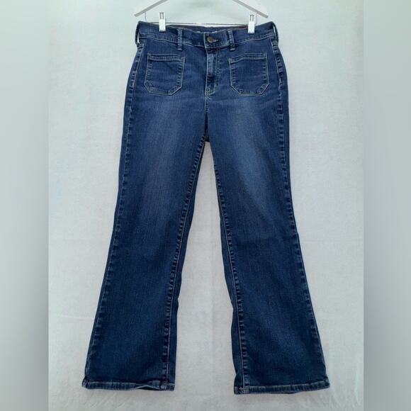 Eddie Bauer Women’s Slightly Curvy High Rise Kick Flare Jeans Stretch size 10 - Picture 1 of 6